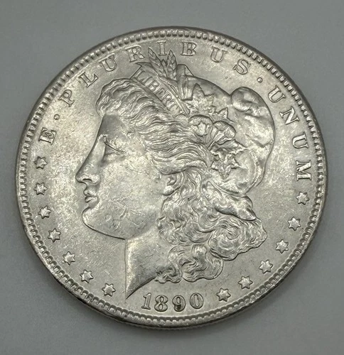 1890 Morgan Silver Dollar $1 XF/AU Philadelphia No Mint Mark Coin