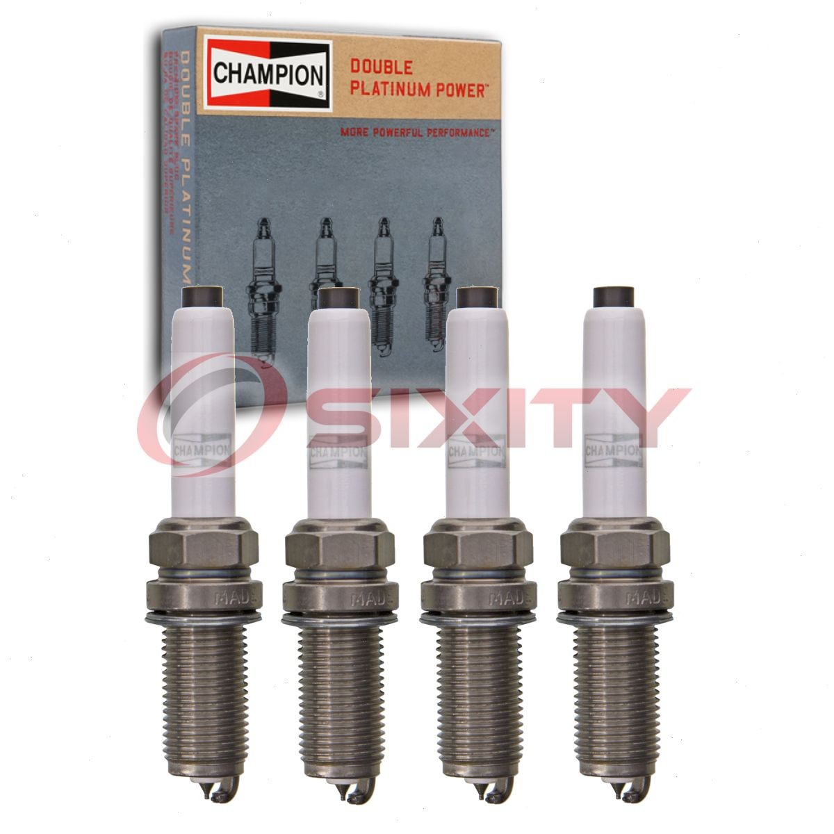 4 pc Champion Double Platinum Spark Plugs for 2015-2018 Volkswagen GTI 2.0L nm