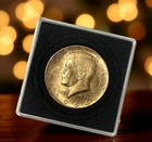 Gold Plated 1964 Kennedy 50c Silver Half Dollar Display Holder - Ready to Ship