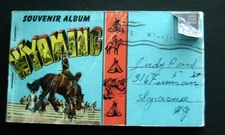 Souvenir Album WYOMING Postcard Folder 1950's with 20 Unused Attached Cards