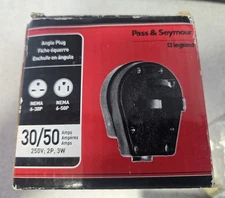 Pass & Seymour 3869CC5 Grounding Angle Plug 30/50A 250V, 2P, 3W, Untested