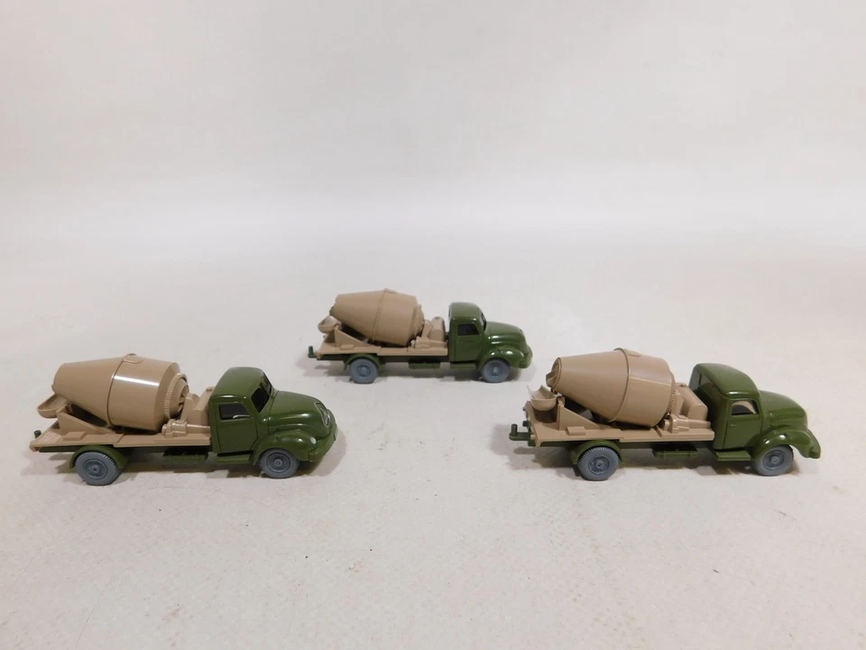 3X H0 1:87 Modello Betoniera Magirus S 3500 Rundhauber Mint #DX199-0,5 - Immagine 2 di 4