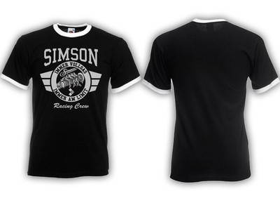 Simson Racing M2 Ringer T-Shirt Kult  DDR Ostkult 2Takt IFA VEB S51 Schwalbe