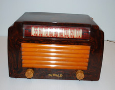VTG DEWALD A-502 Brown SWIRLED CATALIN STEP-TOP DECO TUBE RADIO