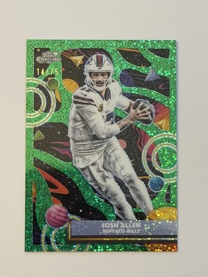 2025 Topps Cosmic Chrome Josh Allen Green Space Dust Refractor Bills /75