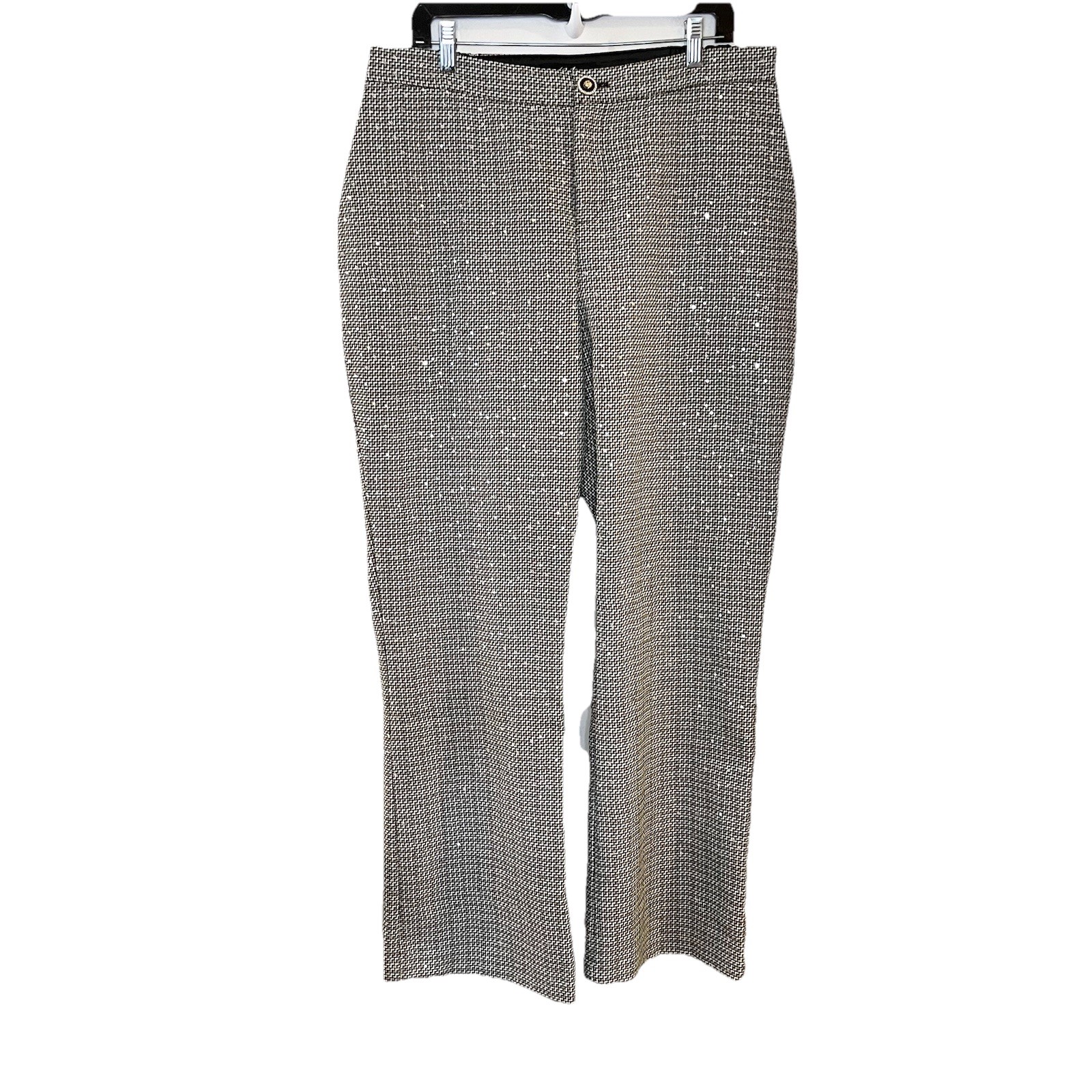 Pantalones de lentejuelas de terciopelo medianoche negros dorados brillantes de lujo mafia esposa pierna recta 16