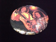 Music Pin Van Halen Eddie and Michael in concert 1980s Pin Back Button