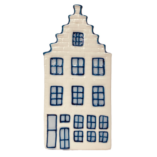 Vintage Miniature Heinen Delfts Blauw Canal House No 1 Ceramic Collectible