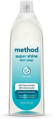Method Super Shine Liquid Dish Soap, Powered by Enzymes, Dewy Daze Scented, 16