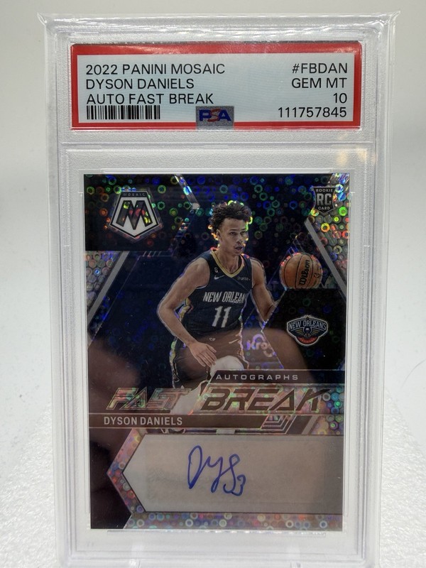 2022 Mosaic Dyson Daniels Rookie Auto Fast Break PSA 10, POP 1, RC, Jazz