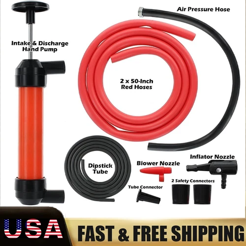 Multi-Use Liquid Transfer Siphon Hand Pump US For Fuel Diesel Oil Kerosene Water
