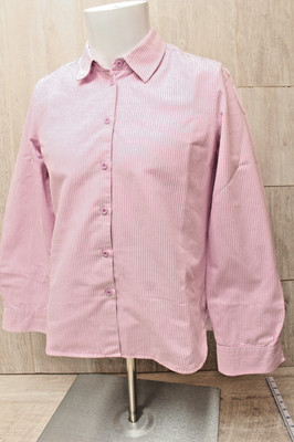 Hoggs of Fife Bonnie Damen Shirt Langarm rosa weiß Streifen UK Größe 12