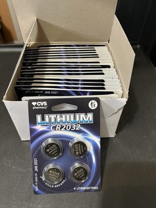 128 Batteries, 32 Packs of 4, CVS Lithium 3V, #CR2032 Batteries. Exp. 01/2031.
