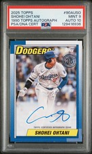 Shohei Ohtani 2025 Topps 1990 Baseball Autograph PSA 9 Mint Auto 10 #90AUSO