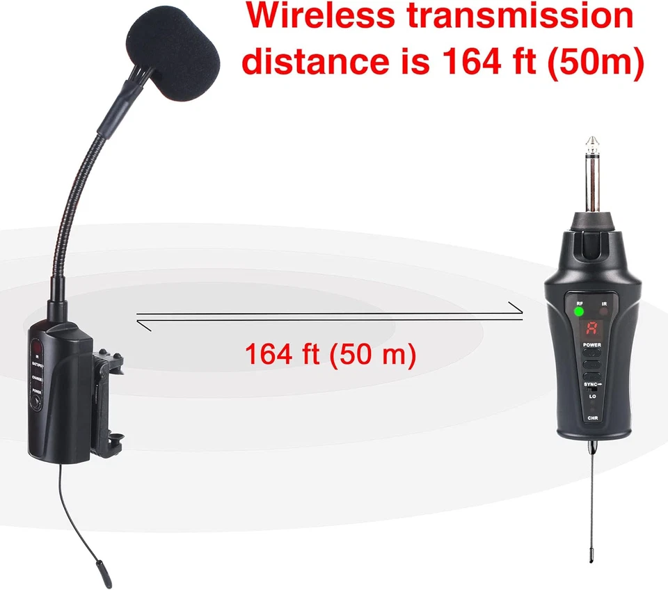VT-5 Violin Microphone Wireless UHF Gooseneck Pick up Instrument Clip-On Mic Rec - Image 4 of 4