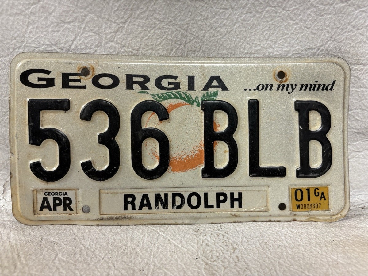 2001 Georgia License Plate ~ Randolph County | eBay
