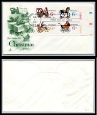 US FDC # 1415-1418 6c Christmas Toys  Artmaster block S.Cancel 1970, 9p9457