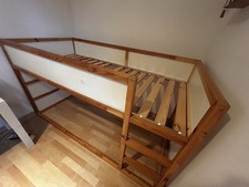 IKEA KURA Kinder Bett umbaufähig, weiß/Kiefer, 90x200 cm