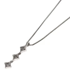 agete  Diamond Necklace K18 White Gold  Ladies [Used]