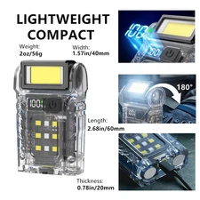 7 Modes Light Magnet Flashlight Super Bright Emergency Pocket Torch Rechargeable