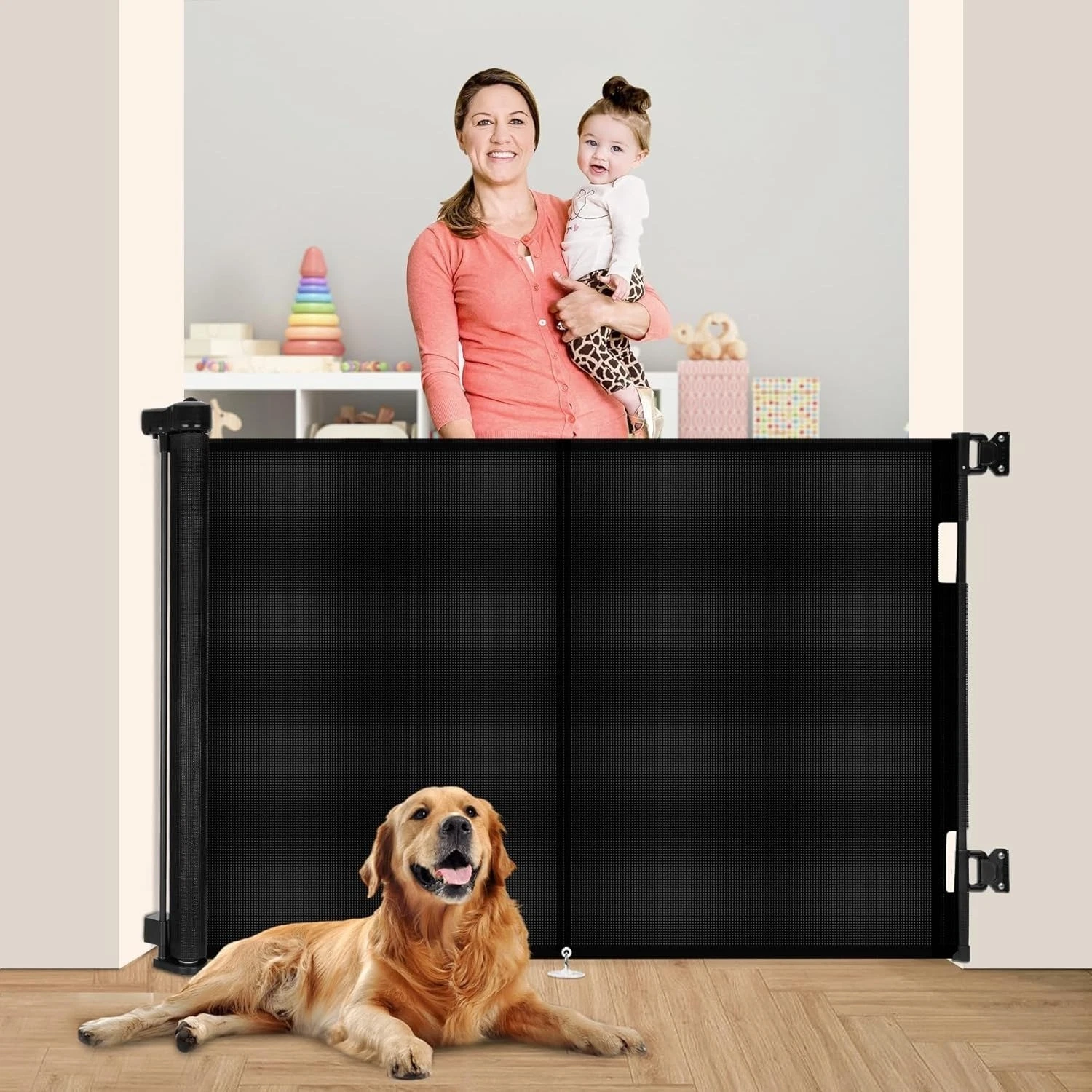 - Miumoon 59 inch Retractable Baby Gates 42 inch Tall, Retractable Gate with (S