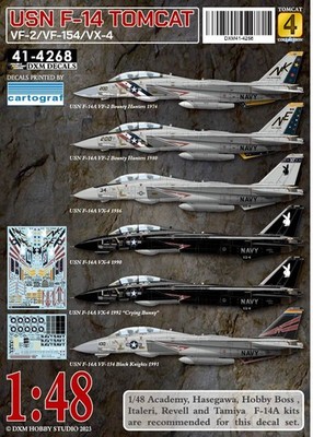 DXM 1/48 USN F-14 TOMCAT VF-2/VF-154/VX-4 DECAL 41-4268