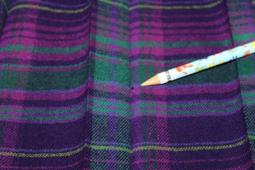 VTG 80s Pendleton Purple Green Pink Pleated Plaid Pure Wool Skirt Size 12-#20 - Picture 7 of 9