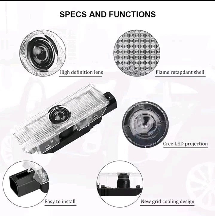 2 PROIETTORI LOGO FIAT LUCI CORTESIA LED SOTTO PORTE SOTTOPORTA 500X   - Immagine 3 di 4