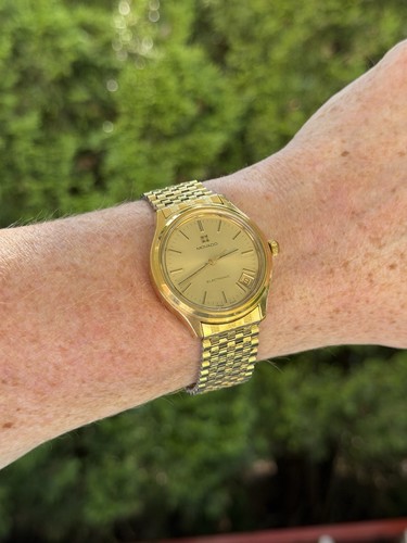 Vintage Movado Zenith Electronic Surf Tuning Fork Gold-Electroplated Men's Watch