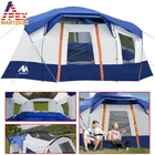 10 Person Family Camping Tent Waterproof Large Cabin Tents w/ Removable Rainfly
