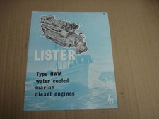 1969 Lister Type Hwm Marine Diesel Engines Brochure