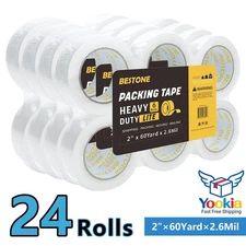 1-24 Rolls Shipping Packaging Box Packing Sealing Tape 2.6 mil 2"x60 Yard 180FT