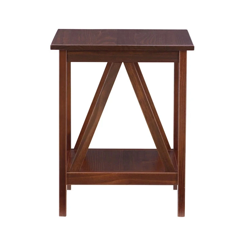 Linon Titian End Table Antique Tobacco 20x17.8x22in 86153ATOB-01-KD-U - Image 2 of 3