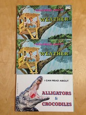 Lot of 3 I Can Read About books Weather 1975 Crocodiles Alligators 1979