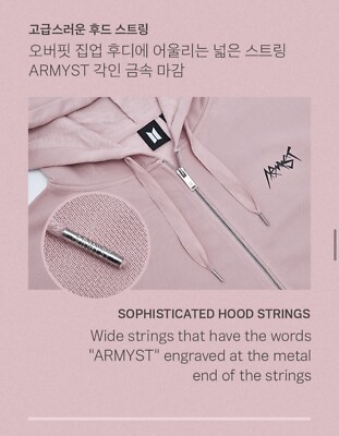 ARMYST パーカー L pink BTS JUNGKOOK ARMYST ZIP-UP Hoody Artist Made Hoodie Pink