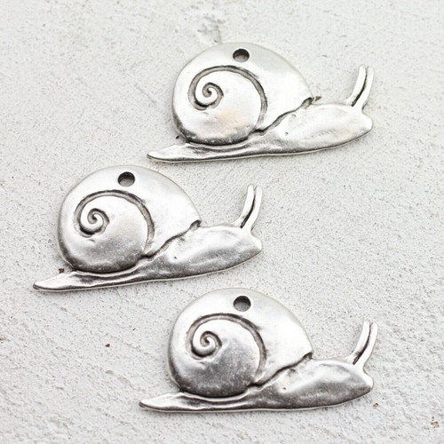 5 Schnecken Anhänger, Charms, Antik Silber, Metall, DIY Schmuck basteln ZM694 - Picture 4 of 6