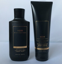 SET Bath and Body Works NOIR for Men Body Cream 8oz and Shower Gel 10fl oz