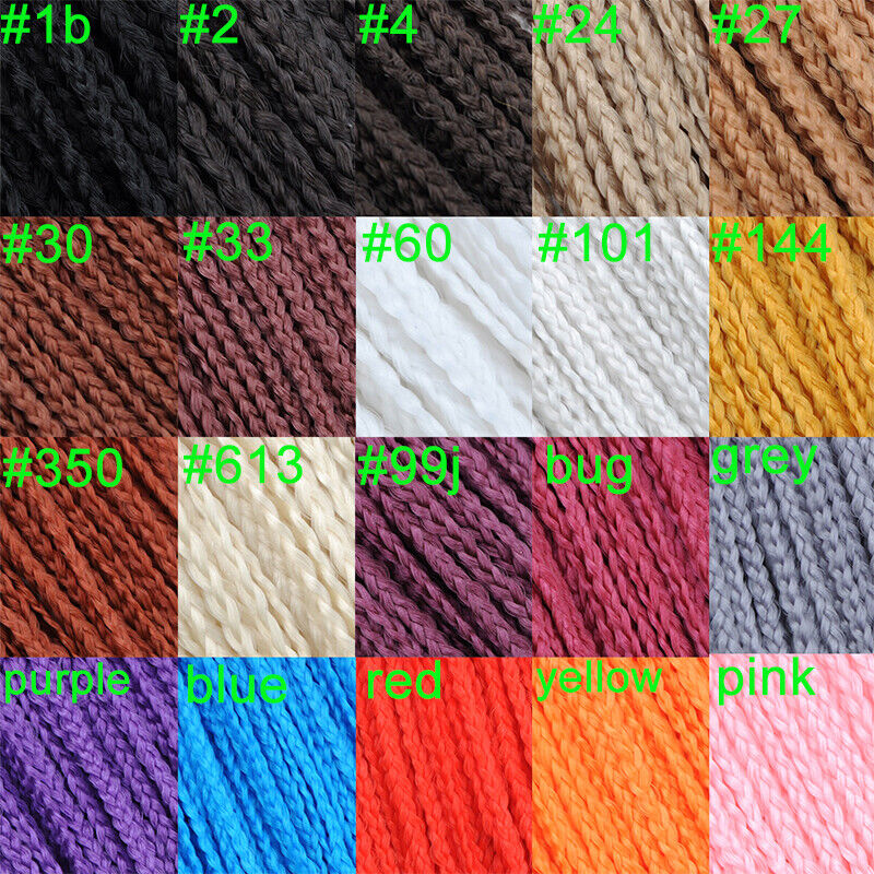 28" Thin Long Box Braids Crochet Braiding Hair Extensions Micro Dreads Locs Hair - Picture 2 of 35