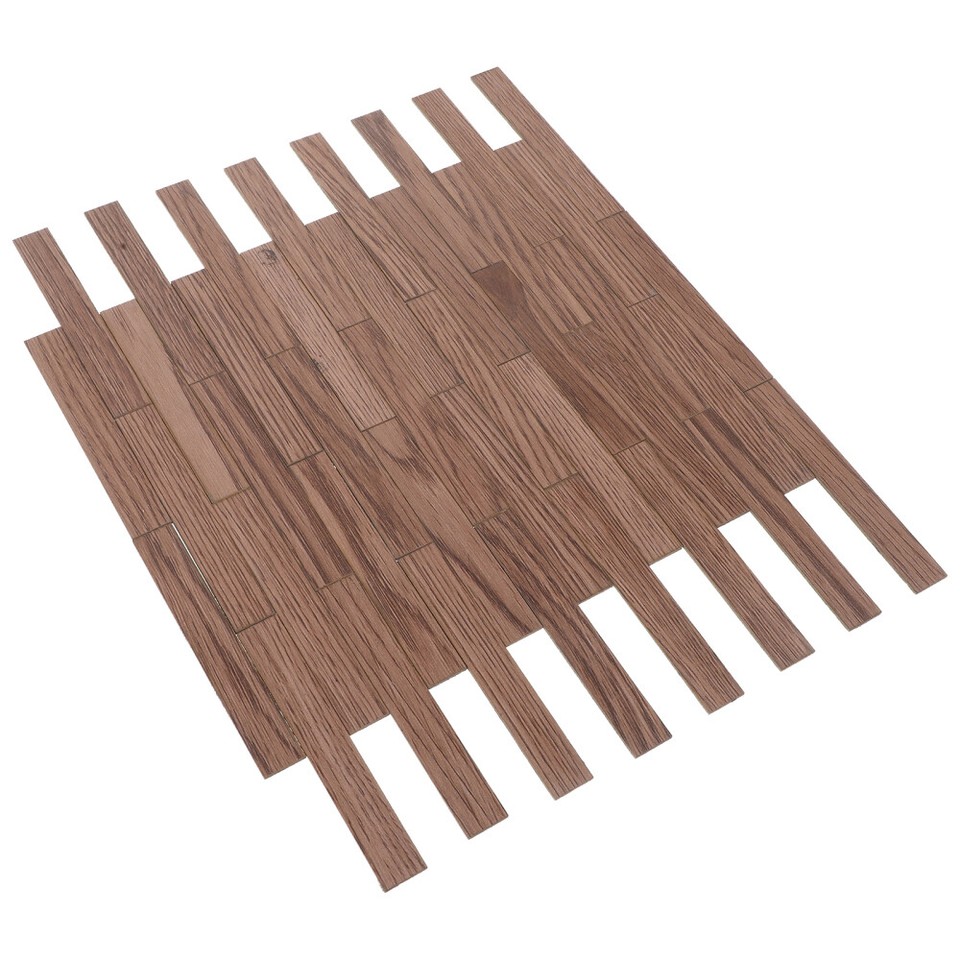 40Pcs Miniature Imitation Wood Grain Floor Boards Decor Mini House