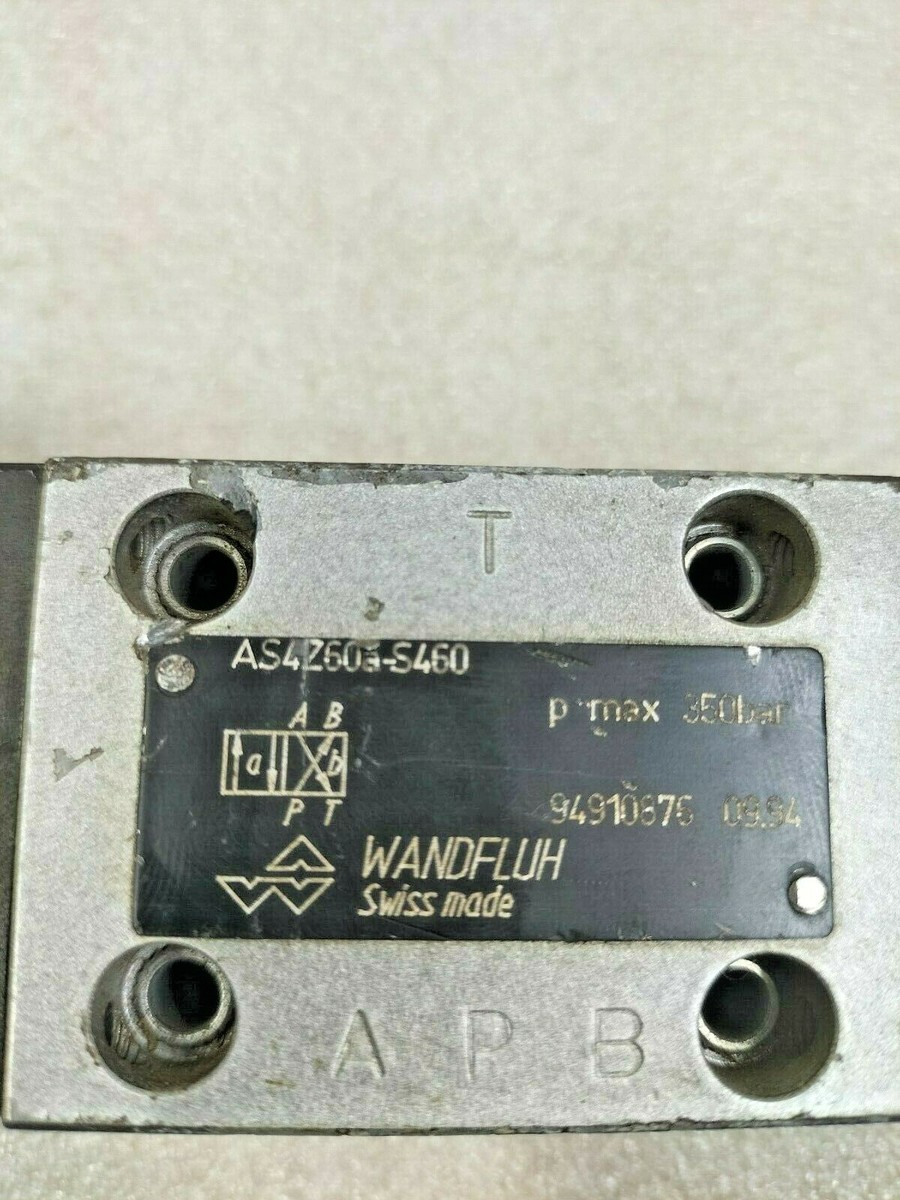 WANDFLUH AS4Z60a-S460 HYDRAULIC VALVE 350 BAR | eBay