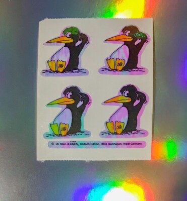 Uli Stein Pinguine Sticker 90er Vintage Aufkleber Pearly fürs Stickeralbum