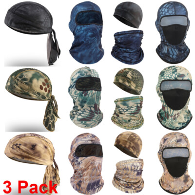 3× Sweat Wicking Cycling Durag Hats Ski Caps Helmet Liner Sport Beanie Balaclava