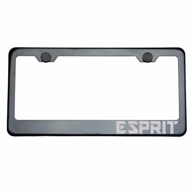 Titanium Gun Metal License Plate Frame ESPRIT Laser Etched Metal Screw Cap