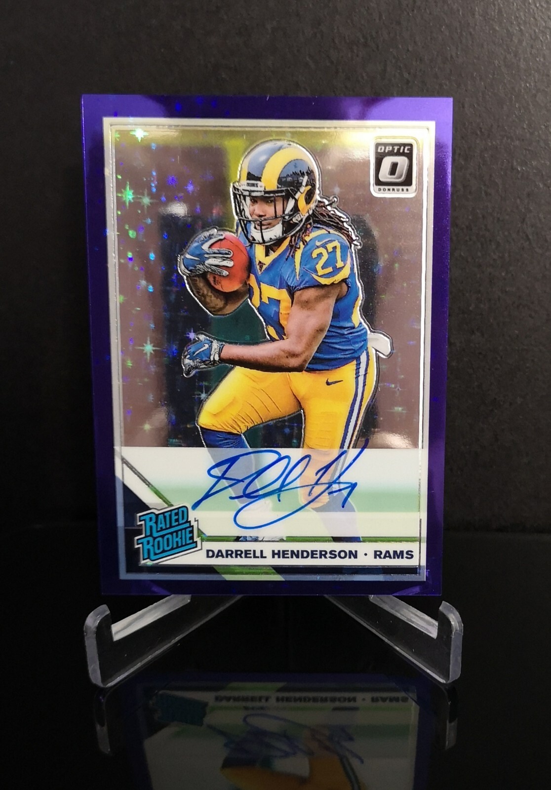 Darrell Henderson Panini Donruss Optic #160 Autograph-Purple Stars