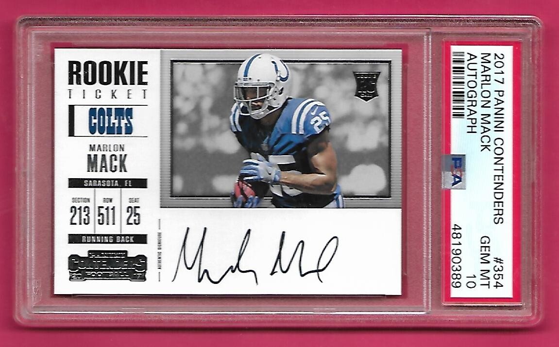 Marlon Mack Panini Contenders #354 Autograph