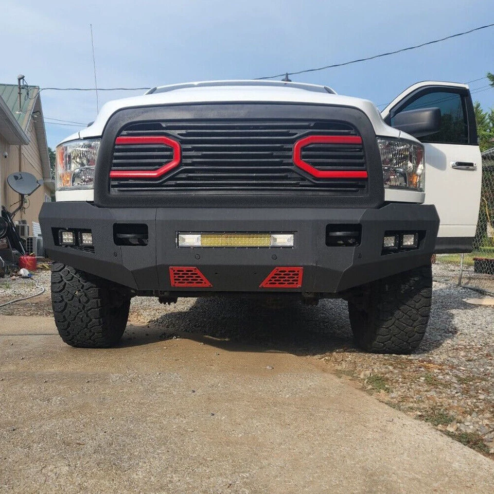 For Ram 2500 3500 10-18 Front/ 10-24 Rear Steel Bumper w/ Sensor Holes LED Light Foto 3 de 4