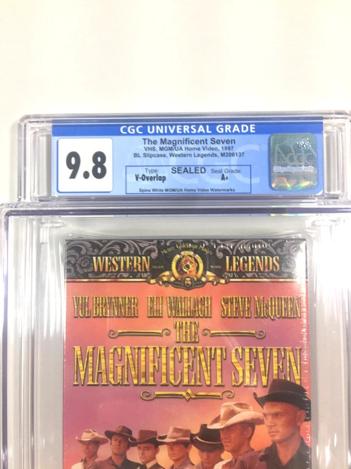 CGC Grade 9.8 The Magnificent Seven VHS NEW A+ Seal Steve McQueen Yul Brenner Foto 2 de 4