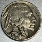 1936-P Buffalo 🦬 Indian Head Nickel 5c F Fine SR646