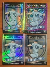 Clarke Schmidt 2021 Crusade Hyper /299 Pink Velocity Holo Prizm + Base Rookie