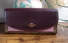 COACH SLIM ENVELOPE WALLET IN COLORBLOCK SIGNATURE CANVAS NWOT